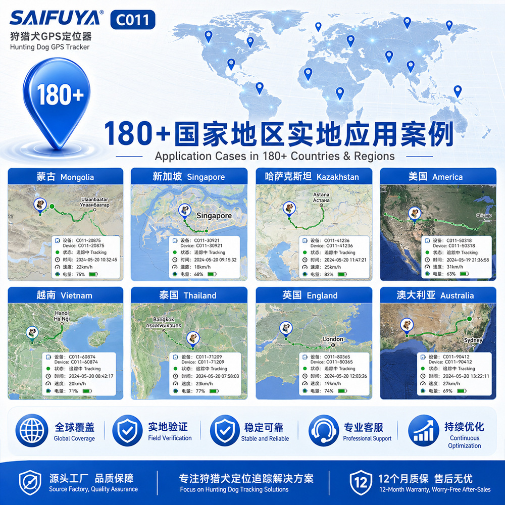 Pet GPS tracker for large猎犬，防丢设备，海外国际通用版，谷哥多语言大容量。