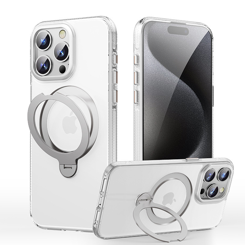适用iPhone15手机壳360旋转MagSafe带解压阻尼苹果15Promax手机壳|undefined