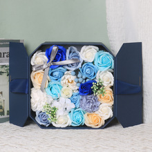 跨境情人节礼品永生玫瑰香皂花礼盒康乃馨送妈妈八角盒活动伴手礼