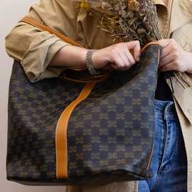 凯旋门2025新款大号水桶包大容量腋下包老花复古单肩手提通勤女包