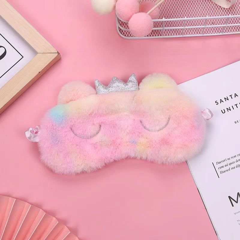 Dibujos animados de felpa linda chica conejo Super lindo nuevo Internet celebridad máscara de ojo dormir sombreado ajustable aliviar la fatiga ocular