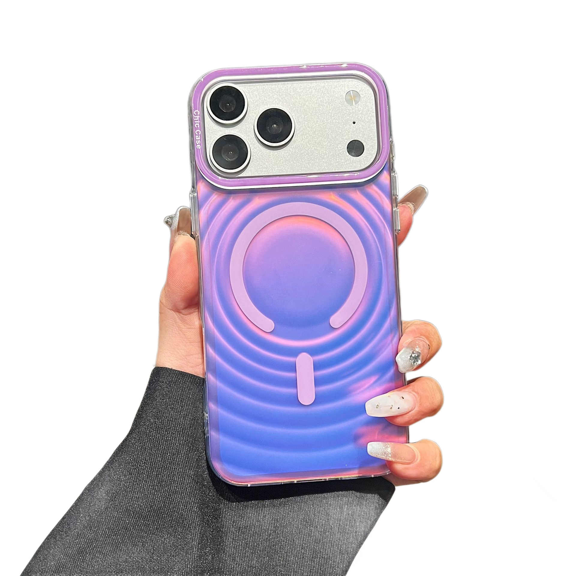 Funda Magnética Ondulada para iPhone 15/16/17 de PC Anti-caídas image 6