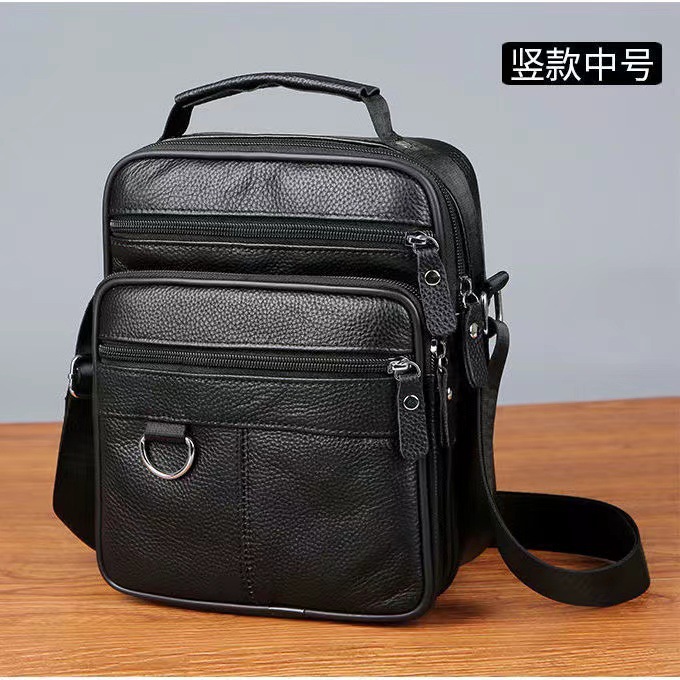 Bolso de hombre de cuero de nuevo estilo, bolso de mensajero de calidad, bolso casual de alta gama, mochila de cuero suave, bolso de hombro de piel de vaca de primera capa, bolso