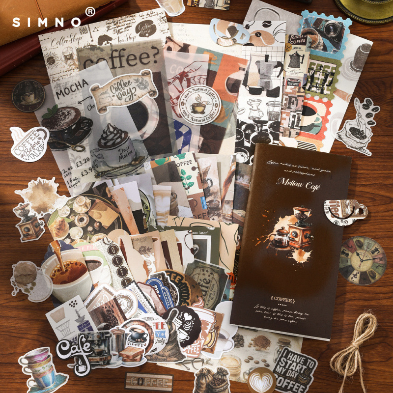 Xinmo Time Silhouette Series Material Pack Ins Retro Journal Sticker Book DIY Children's Material Paper High Aesthetic Value