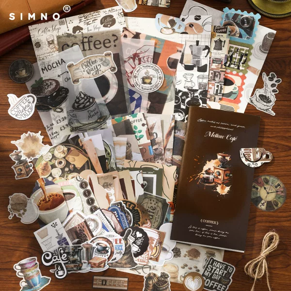 Xinmo Time Silhouette Series Material Pack Ins Retro Journal Sticker Book DIY Children's Material Paper High Aesthetic Value