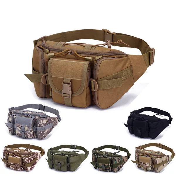 Outdoor Sports Waterproof Waist Bag Fishing Multi-Functional Chest Bag Men's and Women's Camouflage Trendy Business Waist Bag
