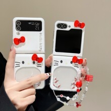 摇摇乐卡通猫适用galaxy zflip7/6/4手机壳三星5代折叠保护套手链