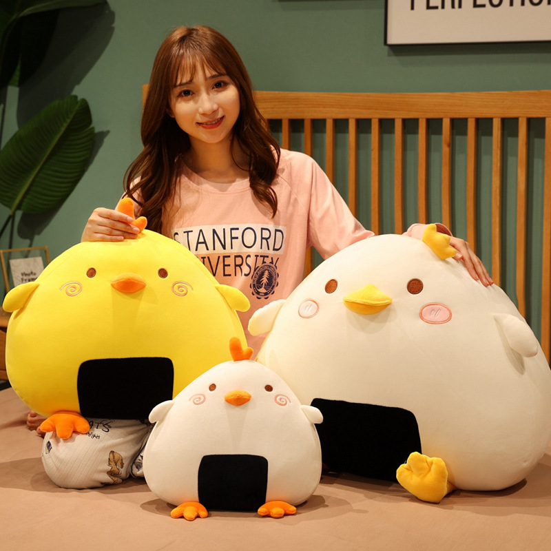 lovely Healing Rice and vegetable roll Xiaohuang Yellow duck Pillows girl The bed Sleep doll soft Plush Toys