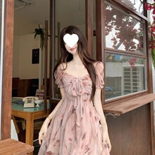 ��ʽѩ���黨�B��ȹ�ļ��¿��aŮ�b��ɫ��ȹ�ڶ����@����Ů