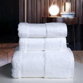 酒店美容院Spa专用毛巾白色纯棉 五星级酒店宾馆民宿浴巾方巾面巾