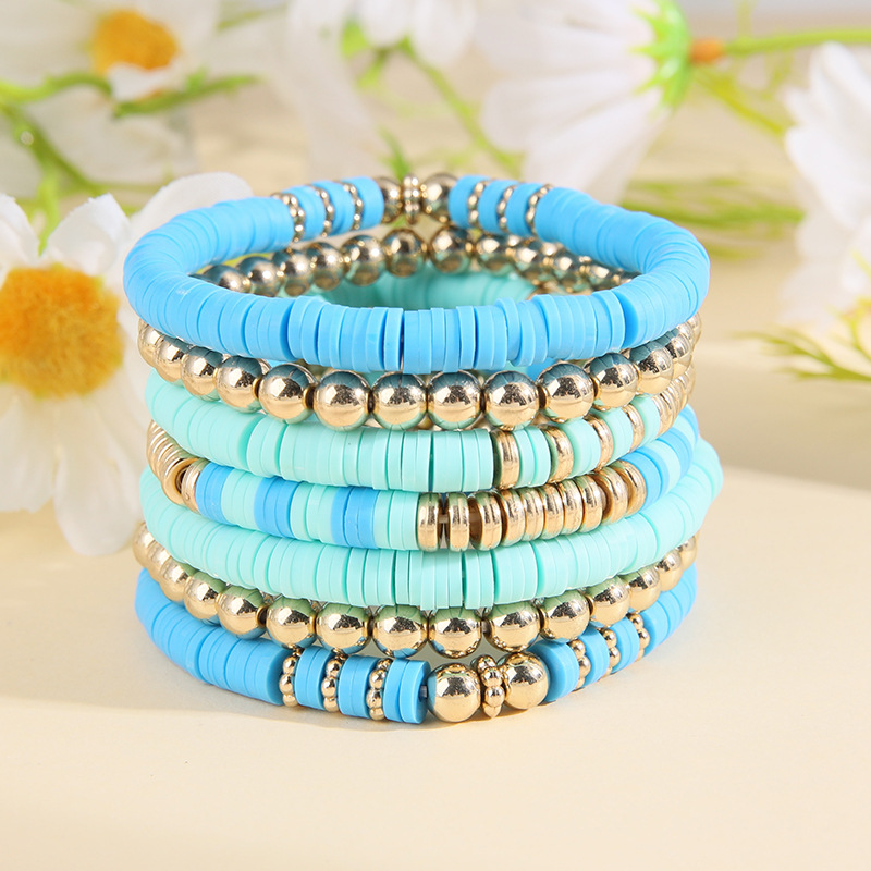 Fashion Geometric Soft Clay Plating Unisex Bracelets 1 Set display picture 6