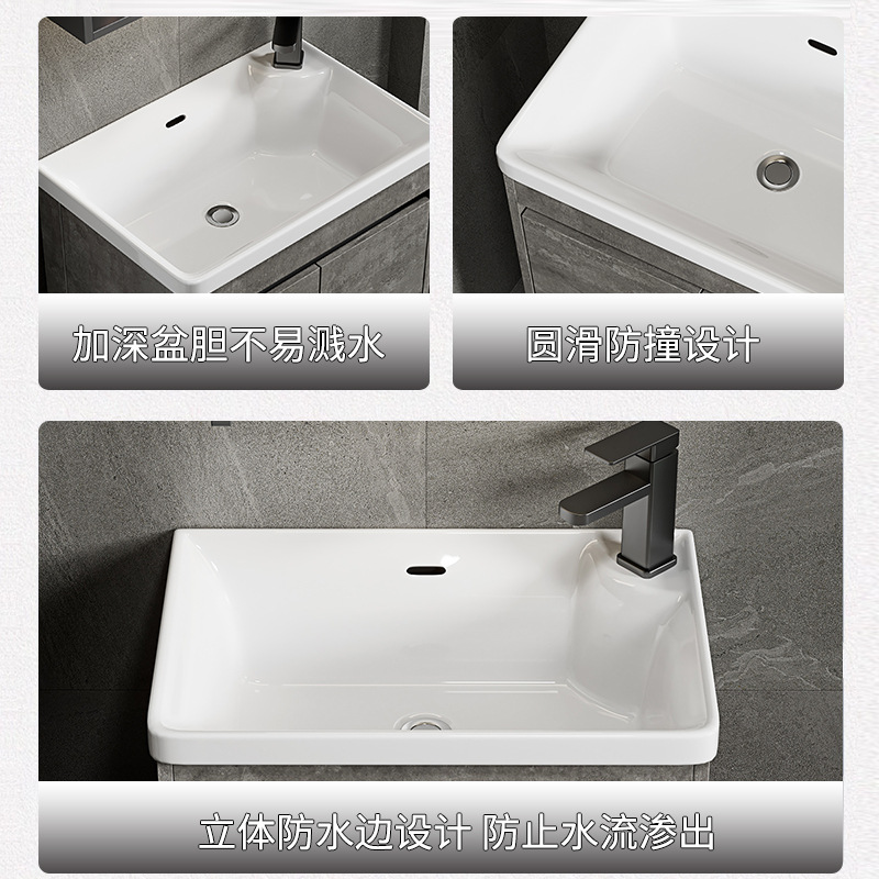 Apartamento pequeño ultra estrecho mueble de baño montado en la pared combinado lavabo de cerámica profundo lavabo inodoro lavabo piscina