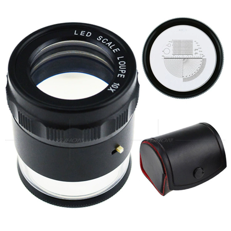 Внешняя торговля Экспорт 8LED шкала лампа цилиндр увеличительное стекло 10 раз полная идентификация оптических линз Античная каллиграфия и живопись 1983