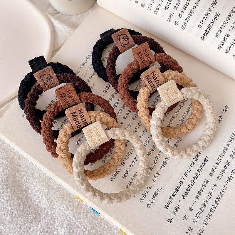 2024 nuevo anillo de cabello de oso para mujeres simple y versátil cuerdas de cabello de alta elasticidad no lesionan cuerdas de cabello de cola de caballo adornamiento para el cabello