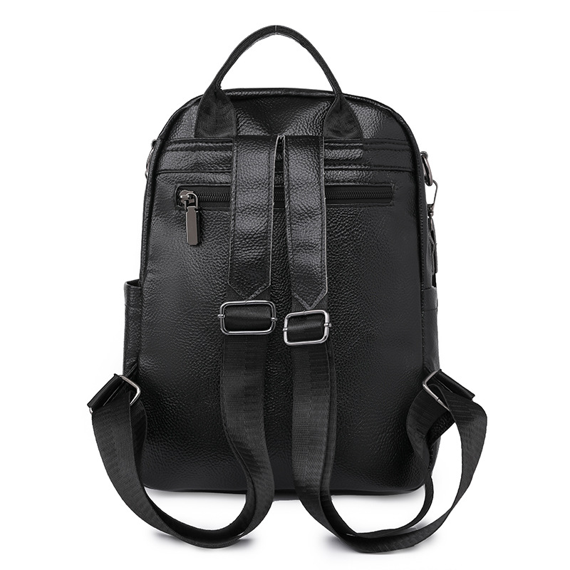 Comercio exterior al por mayor 2023 nueva mochila impermeable de cuero suave para mujer casual mochila multifuncional simple y versátil de doble uso