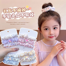 碎花格纹布艺小肠发圈儿童不伤发头绳女童扎丸子头柔软不勒头皮筋