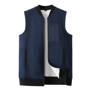 Fleece Men's Vest Autumn and Winter Fleece Cardigan Jacket Casual Vest Warm Vest Loose Large Size Top for Men
