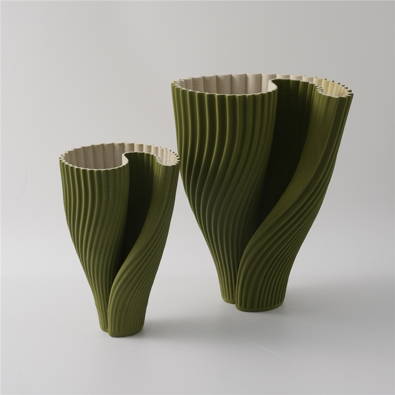 Moderno minimalista creativo 3D impresión de vasijas de cerámica modelo de casa decoración de encimera decorativa secadora de flores de forma especial