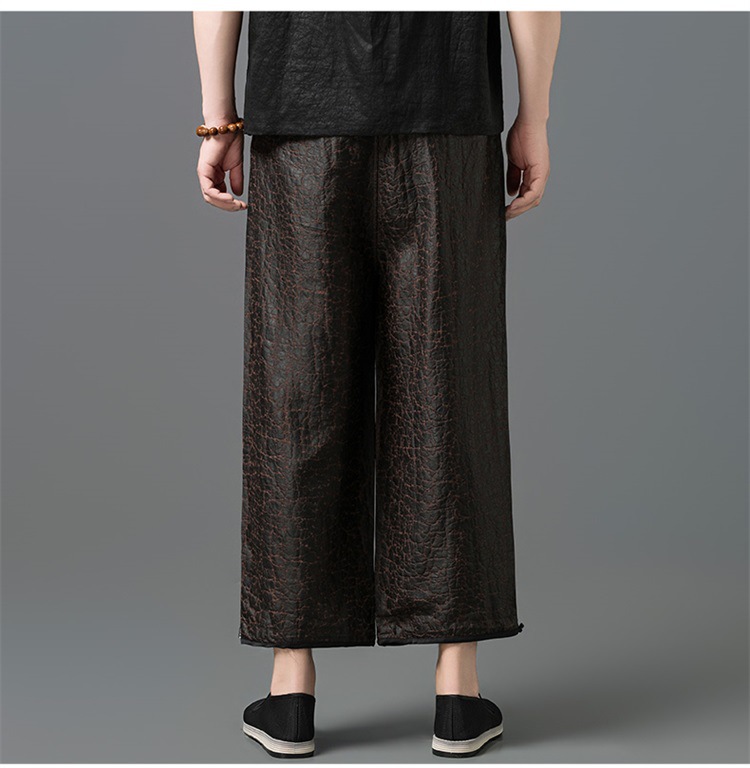 Quần culottes ống rộng lụa tơ tằm họa tiết vân sa rùa phong cách quốc gia — Màu cà phê SPH8813 chi tiết 11
