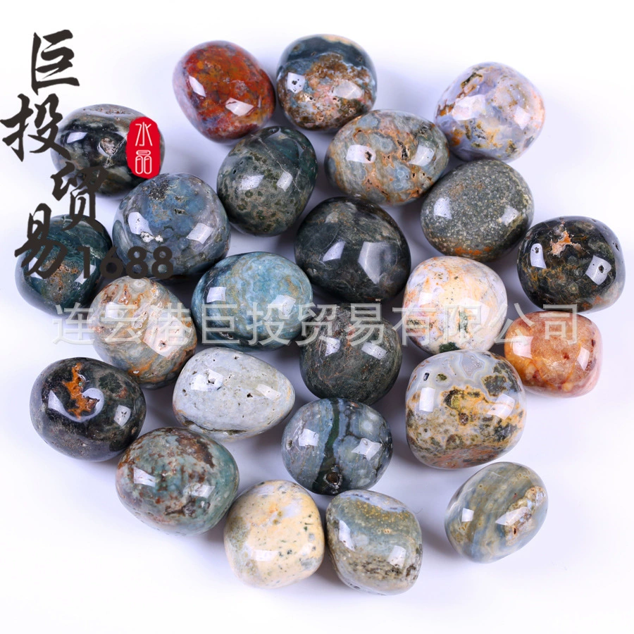 Натуральный морской халцедон, роликовый камень Океанский яшма, океаническая агат, аромотерапия, для горшка/руды