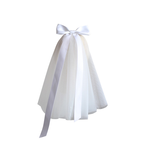 V664 French ribbon bow bridal veil forest white short style wedding certificate photo internet celebrity headwear