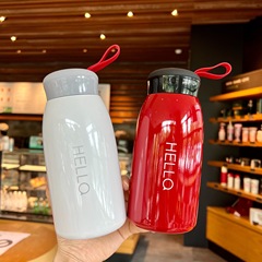 New model large belly insulated cup 304 stainless steel thermos, simple and portable Korean style student personalized water cup wholesale
