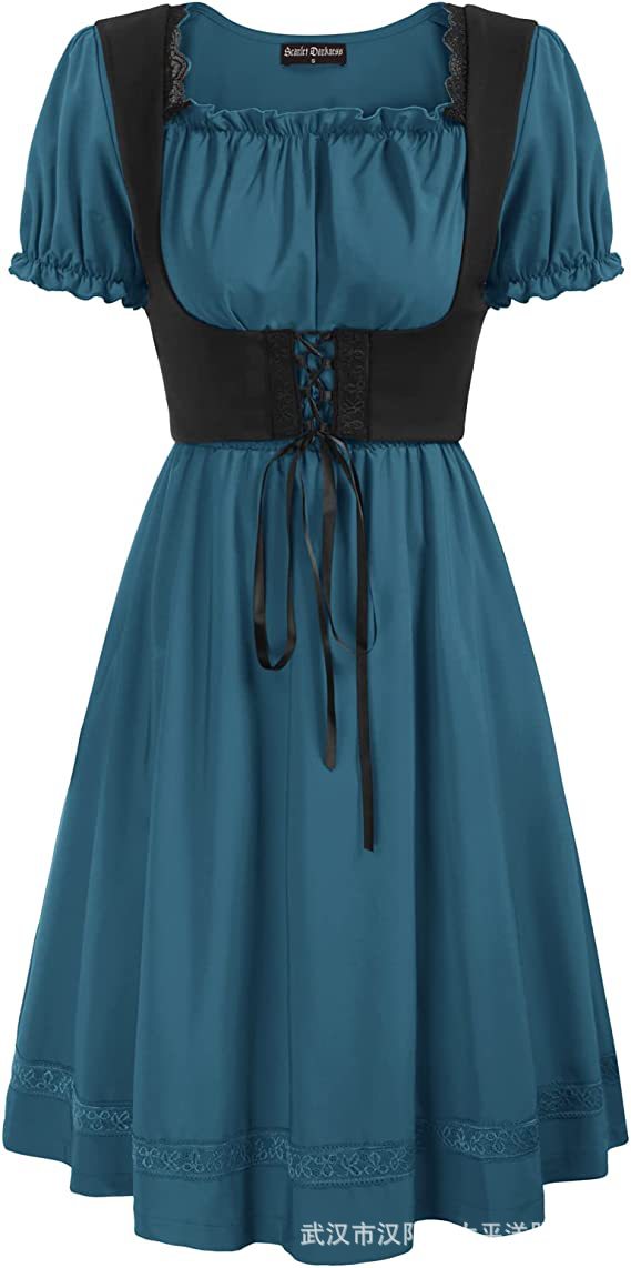 스퀘어 넥 드레스 블루 209 + 양복 조끼 4