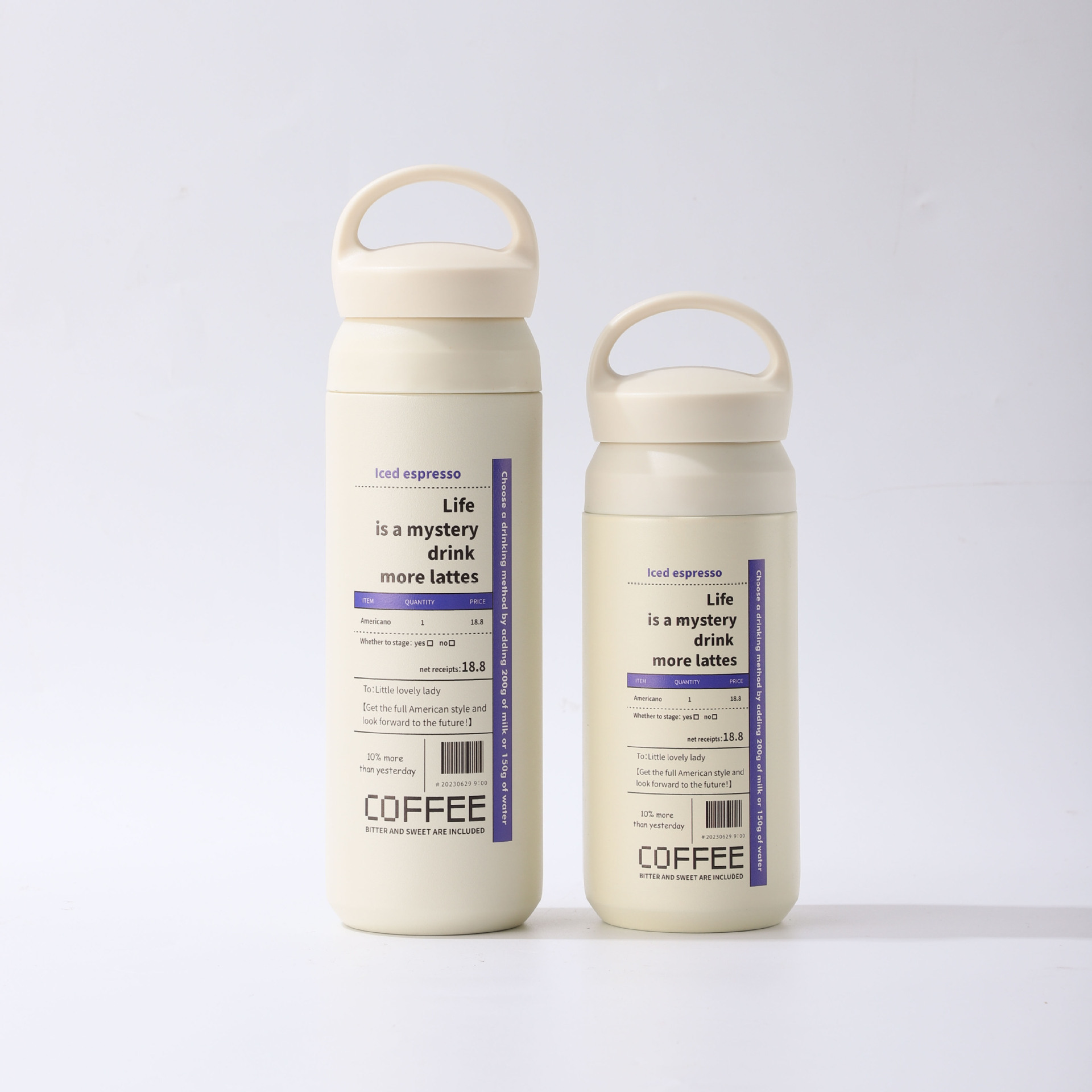 Cruz-Frontera de acero inoxidable taza de vacío portátil Harajuku viaje ins regalo mango cubierta de hielo americano taza de café de alto aspecto