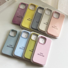 真液態硅膠iPhone13手機殼 適用蘋果手機14promax純色15pro保護殼