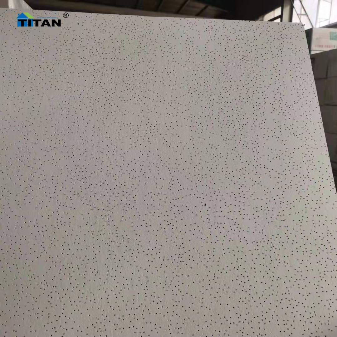 600X600mm acústico tablero de lana mineral Plafones fibra mineral techo