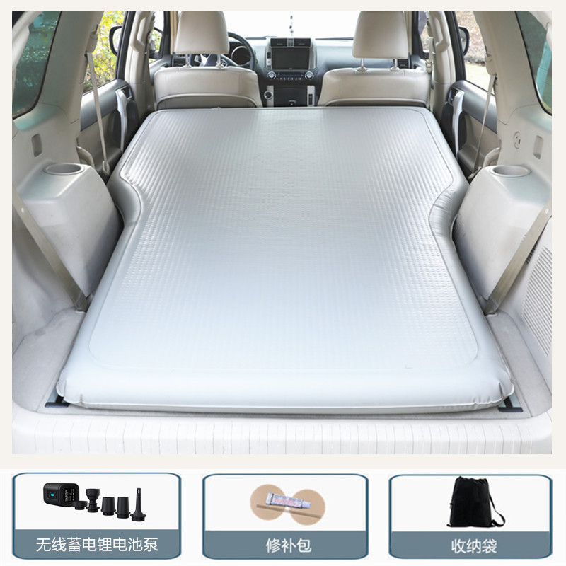 Qìchē – Vehicle-mounted inflatable bed Rear Seat Sleeping - light-khaki-air-spring-car-bed-black-battery-pump