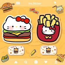 ins鼠标垫简约可爱办公游戏胶垫橡胶加厚防滑卡通Kitty汉堡薯条