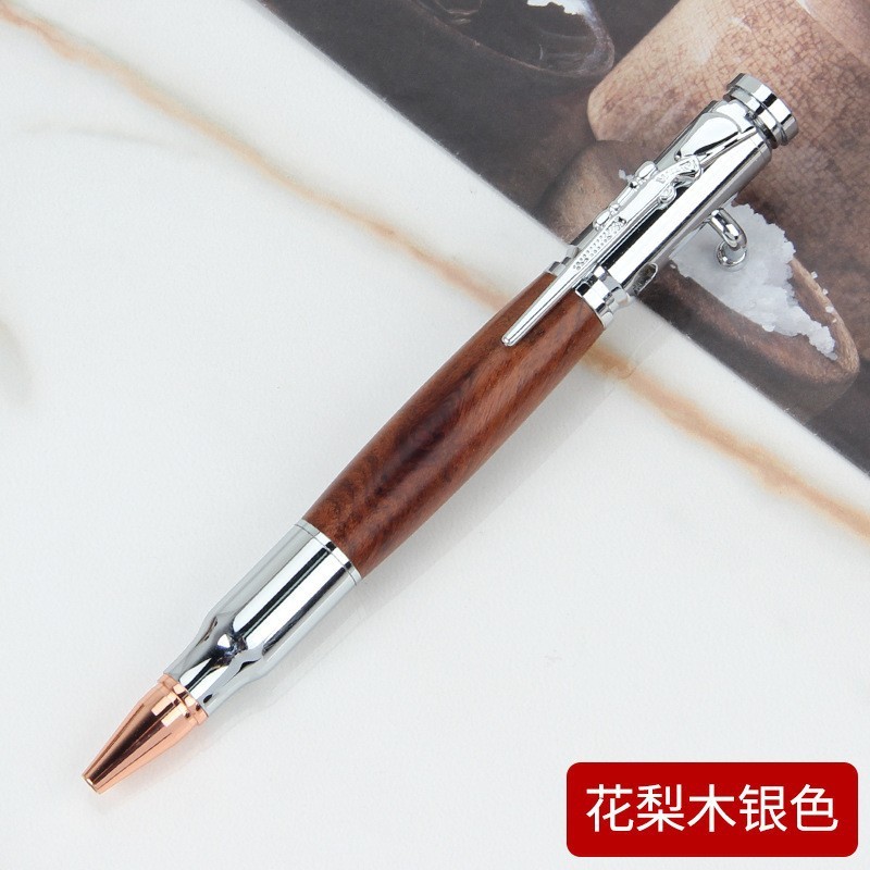 枪笔仿子弹头按压金属重手感跨境创意现货刻字战术机枪复古枪栓笔|undefined