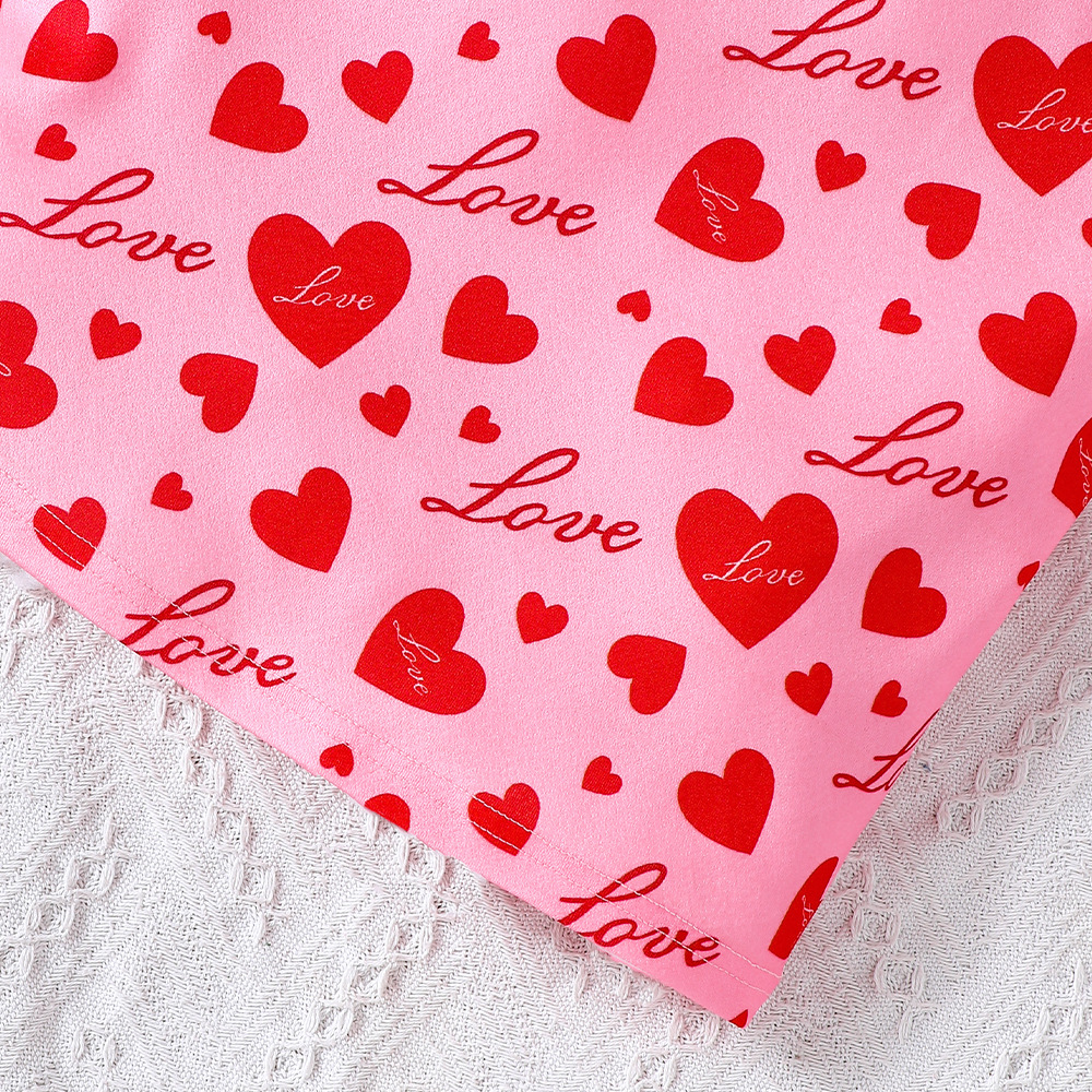 EW Abbigliamento per bambini Primavera/Estate Nuovo Top corto per bambini di taglia media e grande e bambine, Set gonna con spalline Love DTZ1012-D_voghion.com