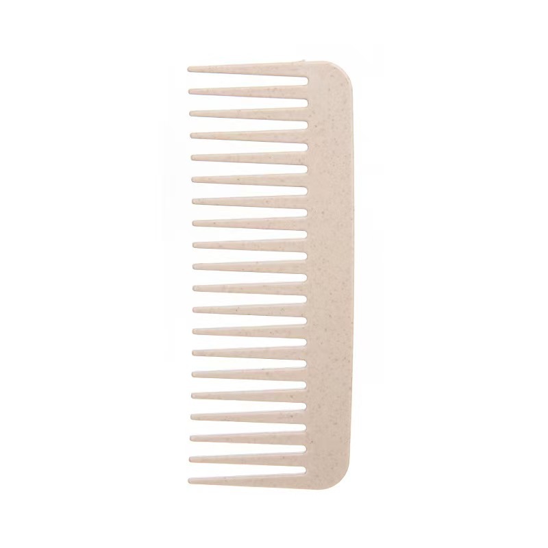 Peine rectangular de dientes anchos de estilo caliente transfronterizo, peine plano esponjoso de paja de trigo, peinado suave, peine antiestático para mujer