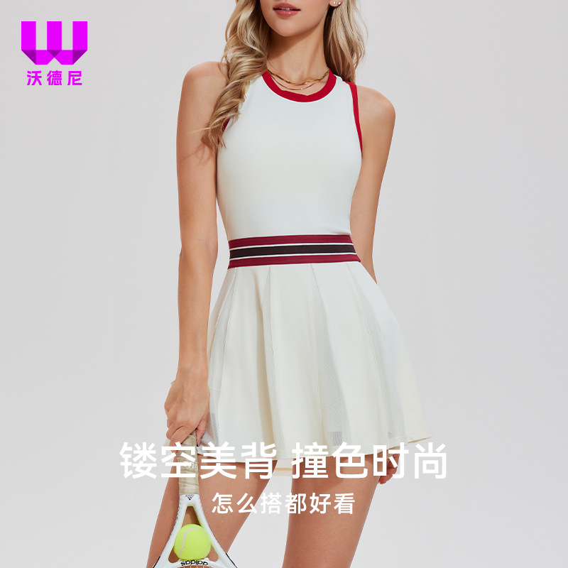 跨境法网大满贯运动网球连衣裙女休闲甜美背心学院显瘦裙子