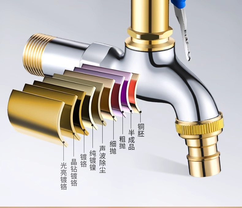 All-copper outdoor lockable washing machine faucet switch mop sink household 4-point outdoor key anti-theft faucet undefined