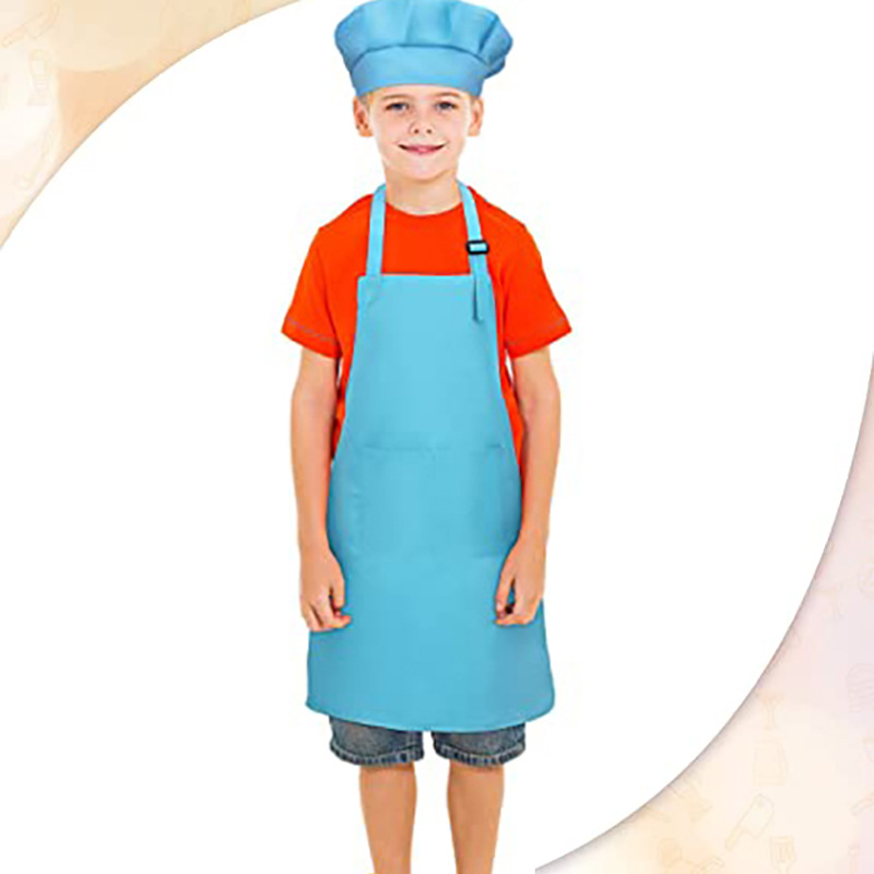 Cruz-frontera padre-niño traje delantal de los niños horneado sombrero impreso logotipo moderno simple publicidad delantal por mayor fábrica