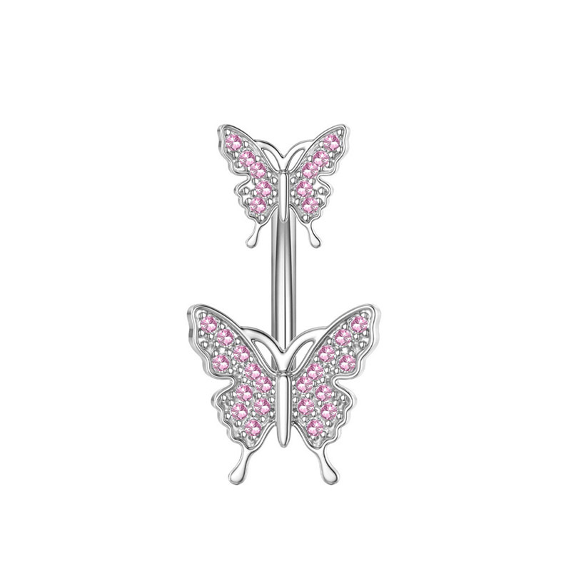 Piercing ombelico in acciaio inossidabile con farfalla zircone_voghion.com