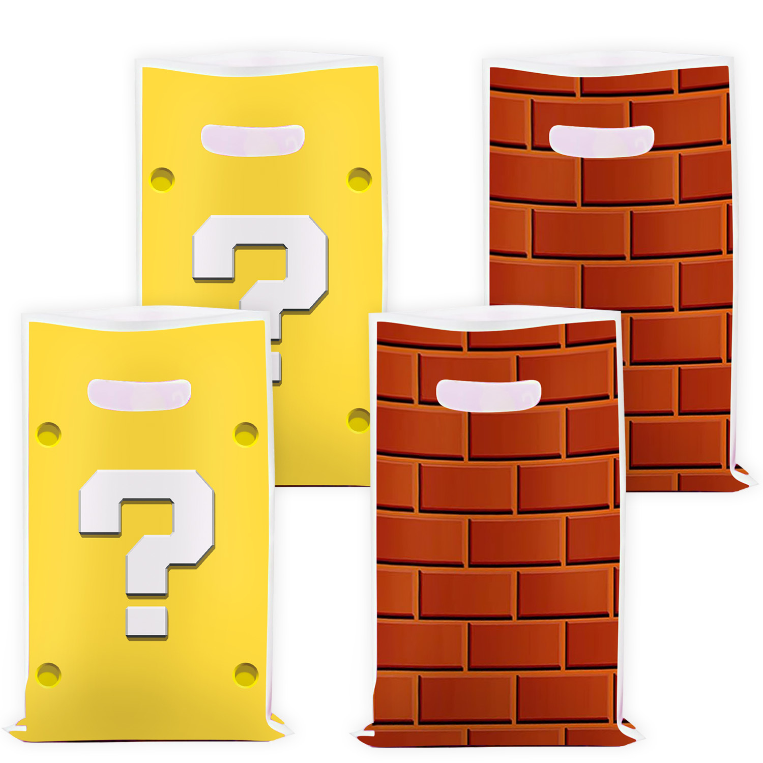 Amarillo pregunta marca Mario Super Mary juego tema cumpleaños fiesta decoración regalo bolsa caramelo bolsa regalo