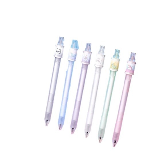 HESHUO 169 캐러셀 클릭 중립 펜 홀더 학생 감압 0.5MM 블랙 ST 헤드 더블 볼 시그니처 펜