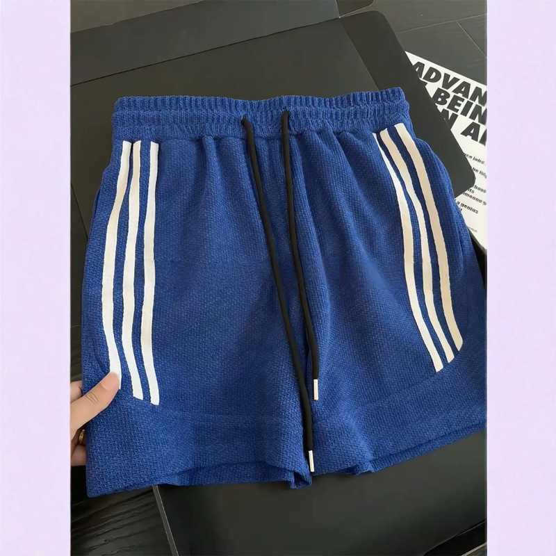 Klein Blue Dragon Scale Pattern High-End Shorts for Men, Summer Thin Striped Pants with a Stylish Design, Sports Quarter-Length Shorts Klein Blue Dragon Scale Pattern High-End Shorts for Men, Summer Thin Striped Pants with a Stylish Design, Sports Quarter-Length Shorts