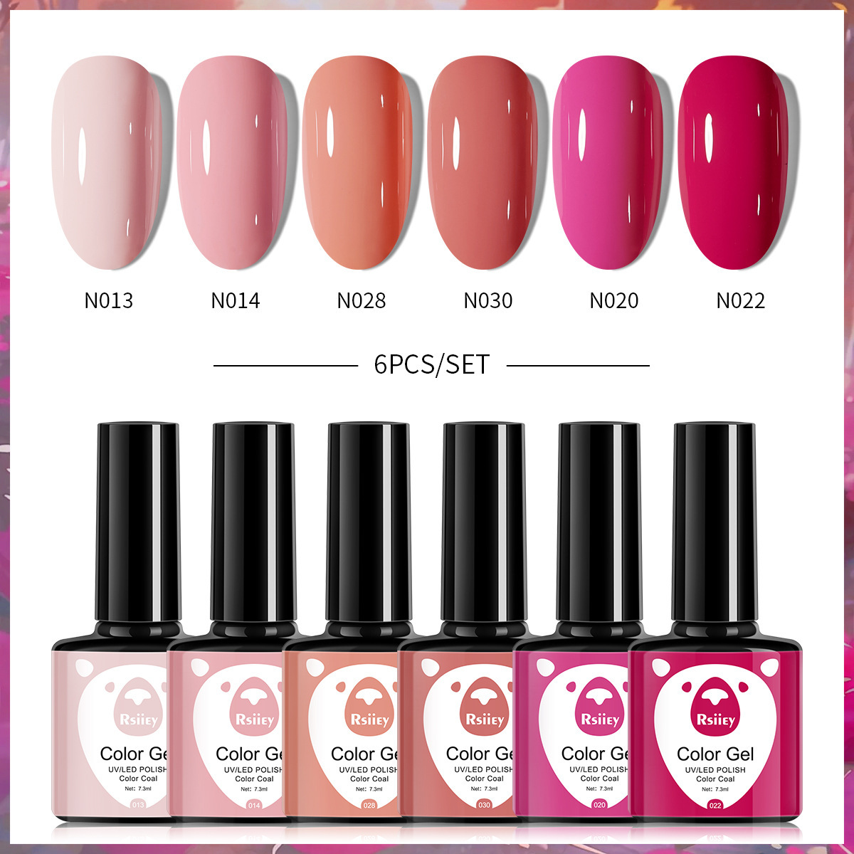 6-color nail polish glue suit popular color painted glossy cat eye UV phototherapy glue for nail salon
