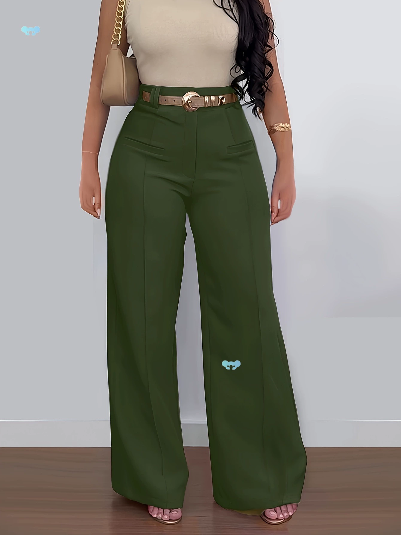 Женские оливково-зеленые прямые повседневные брюки, удобные