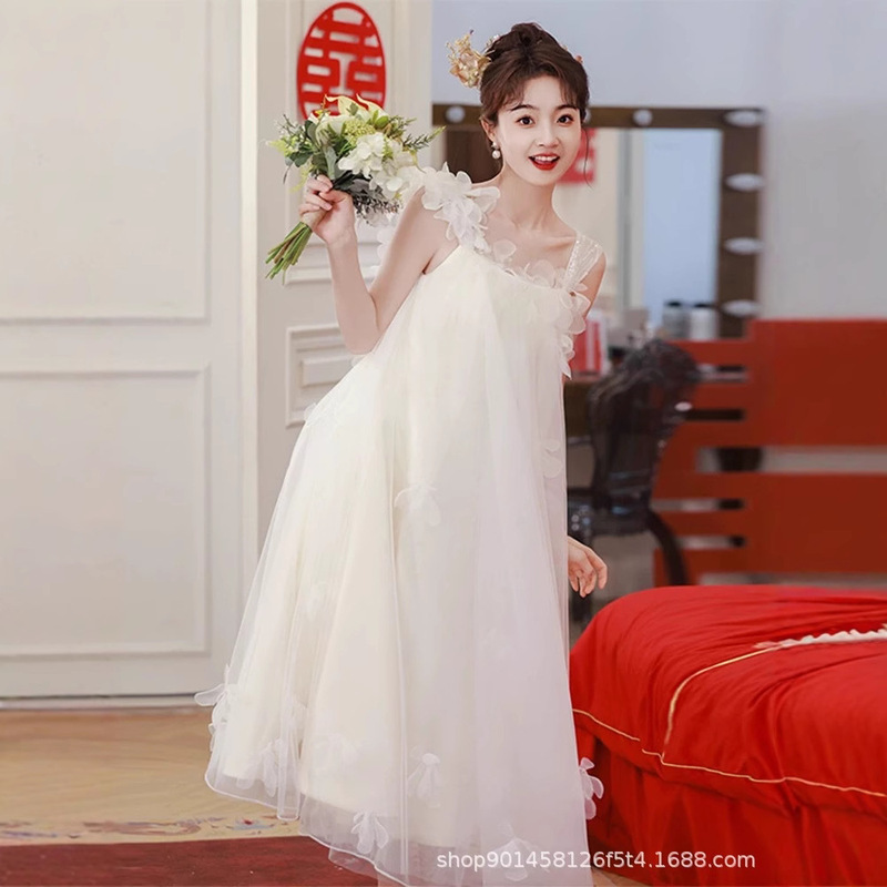 Bridal Wedding Light Wedding Dress, Morning Robe, Fairy-Style Ultra-Light Gown, Korean-Style Travel Photography, Suitable for Pregnant Women, Engagement Wear Bridal Wedding Light Wedding Dress, Morning Robe, Fairy-Style Ultra-Light Gown, Korean-Style Travel Photography, Suitable for Pregnant Women, Engagement Wear