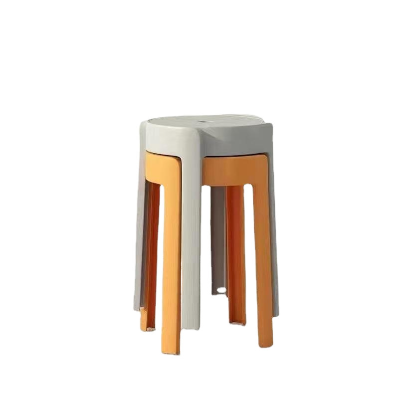 Taburete de plástico, taburete redondo alto para el hogar grueso, taburete de plástico apilable, mesa de comedor, banco, silla de molino de viento de repuesto, taburete único ciclón