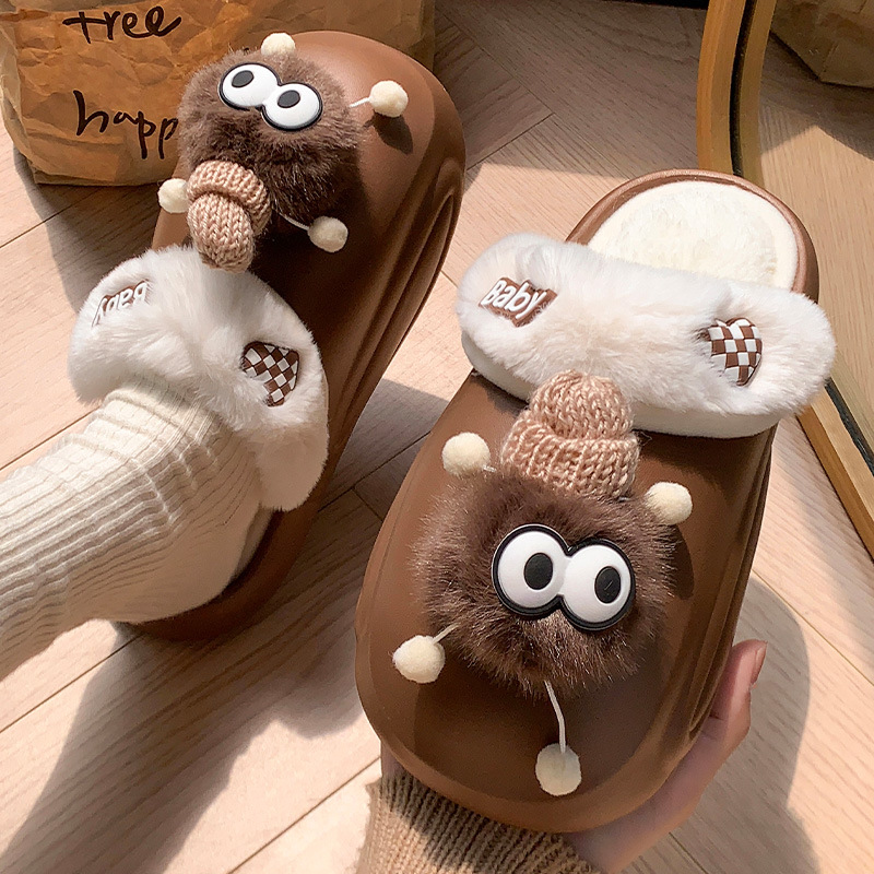 Zapatillas de algodón desmontables para mujeres de invierno para el hogar interior bolsas lindas para el hogar zapatillas impermeables cálidas para hombres