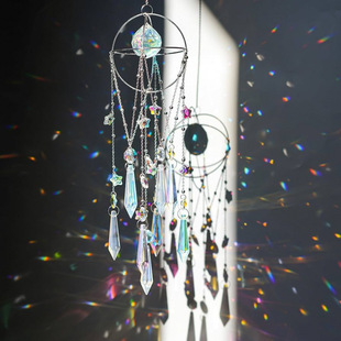 Girls Room Romantic Wind Chime Sun Catcher Crystal Pendant Sunshine Rainbow Dream Catcher Moon Star Pendant