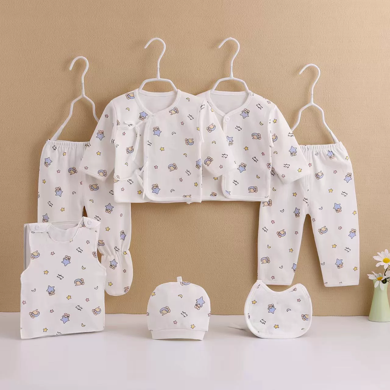 Plastic children's set for new born, sweater, combed cotton