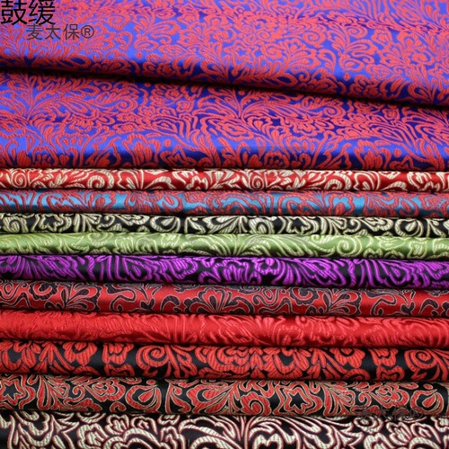 Chinese-style cheongsam workwear children's clothing Mongolian robe decoration hand-embroidered brocade fabric imitation ancient phoenix tail silk Mai Tai Bao